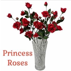 Luxury Silk Flowers Long Stem Roses Red Beauty Floral Roses Half Dozen Set